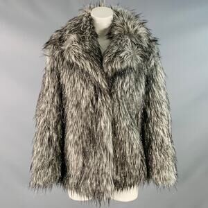 MICHAEL KORS Size S Grey Silver Acrylic Blend Coat